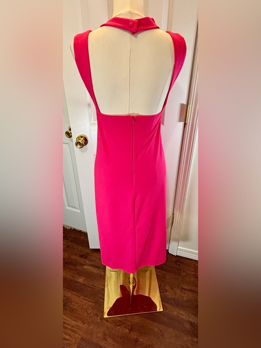 bebe Hot Pink Backless Midi Dress Size 3X (18) - Picture 4 of 7